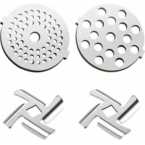 Kit de Remplacement pour Hachoir Viande Électrique 2Pcs Lame de Hachoir à Viande 2PCS Plaques de broyage 5 7 (1/5)