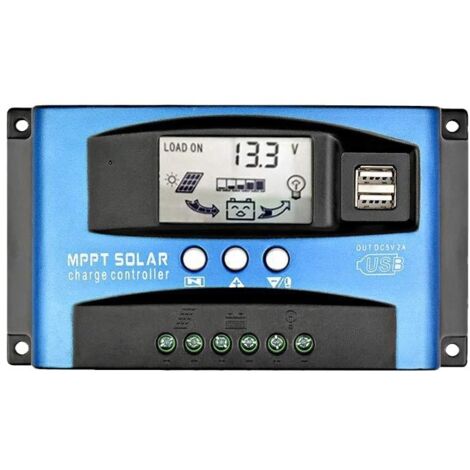 Contrôleur de charge solaire, double écran LCD USB,12 V 24 V,MPPT 100A (1/5)