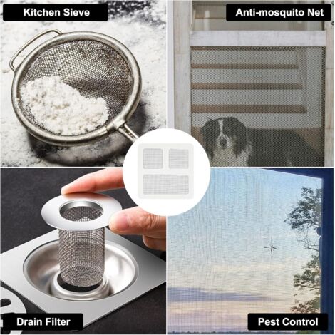 8 Pièces Grillage Métallique Inox 20 Mesh - Filtres Maille Fine Pour Terrarium Et Protection