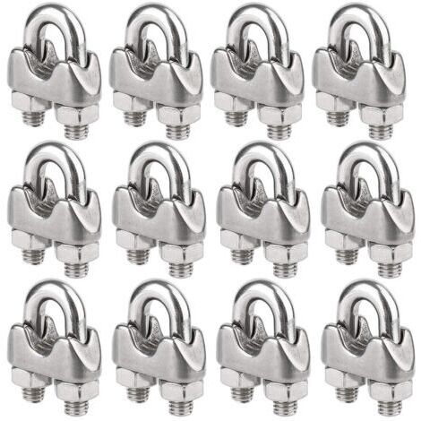 Colliers De Serrage En Acier Inoxydable 20 Mm - Clips P Avec Tampon Caoutchouc, Lot De 10 Avec Vis Et écrous