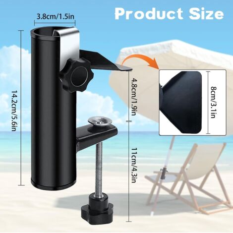 Support De Parasol Balcon – Fixation Solide Sur Balustrade, Compact Et Ajustable, Idéal Ombre Mobile