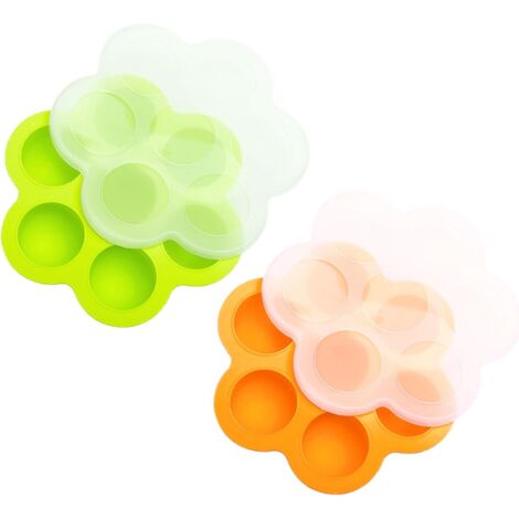 Lot de 2 Plateaux de Congélation pour Aliments pour Bébés avec Couvercles, Plateau en Silicone pour Aliments aux Fruits pour Bébés, Conteneur de Stockage pour Aliments pour Bébés (1/5)