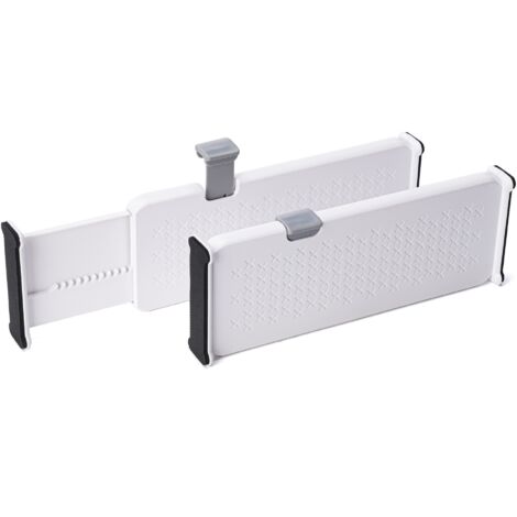 Lot de 5 séparateurs de tiroir en plastique de 10,2 cm de haut, organisateurs de tiroir réglables de 28 à 43,2 cm pour vêtements, séparateurs de commode extensibles pour l'organisation et le rangement (1/5)