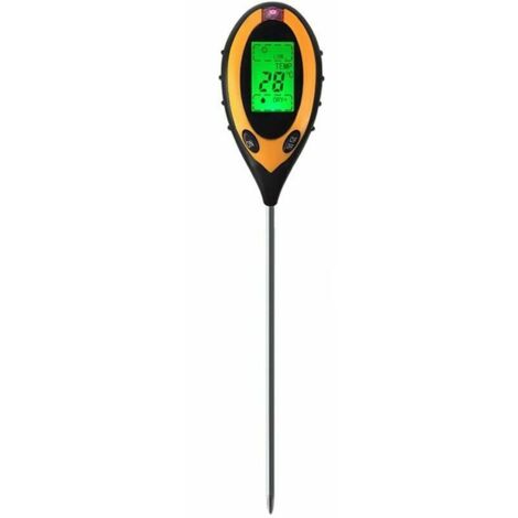 PH mètre de sol professionnel 4 en 1 affichage LCD température humidité solaire PH jardin testeur de lumière du pour jardinage avec rétro-éclairage 1 pièces (1/5)