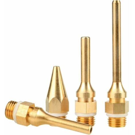 Kit de buses de pistolet à colle en cuivre, 4 buses de cuivre interchangeables de diamètre de filetage pour outils de pistolet à colle chaude (1/5)
