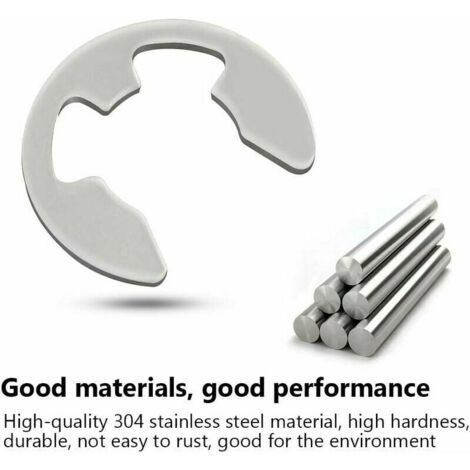 120pcs 1.5mm-10mm Assortiment d'Anneau Circlip en acier inoxydable 304, Kit Anneau Circlip type E avec Boîte de rangement (1/5)