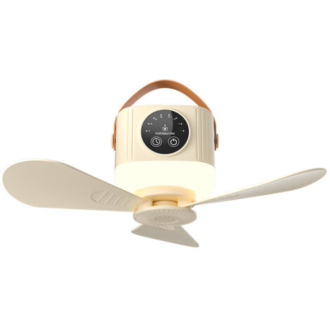 Ventilateur de plafond rechargeable par USB avec batterie de 3 600 mAh et ventilateur suspendu pour dortoirs et chambres de camping (1/5)