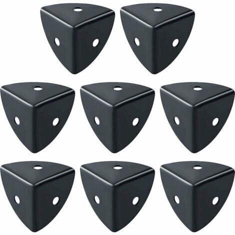 Protection Coin de Table 8 Pcs Meuble d'Angle Corniere Aluminium Noir Convient pour Protection des Meubles, Décoration, Anti-Collision et Anti-Casse, EBJ025B-8P