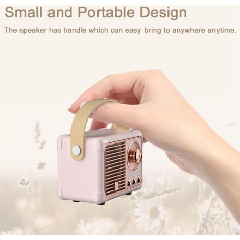 Enceinte Bluetooth Portable Kawaii Rose - 10W, 5h Autonomie, Design Vintage