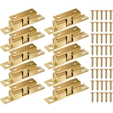 goldenwarm Lot de 10 poignées de tiroir dorées en laiton brossé pour placard de cuisine et