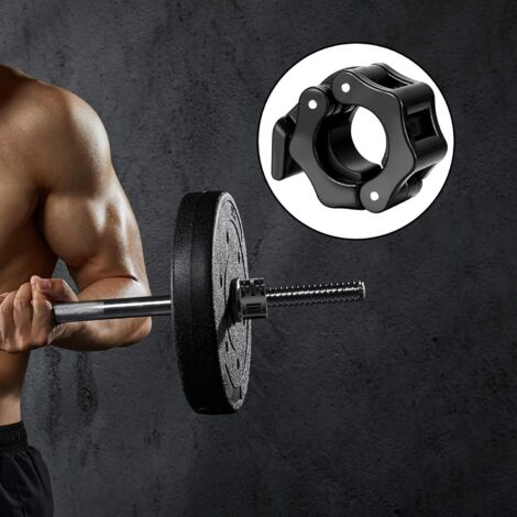 Pasuihcay Lot de 4 barres d'haltère avec écrou et vis de serrage pour haltères - Accessoires de fitness