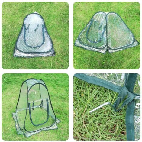 Mini Serre Extérieure Mini Serre Pour Intérieur Ou Extérieur - Transparente Et Pliable - 80 X 80 X 80 Cm - Protection Hivernale Avec Fermeture éclair - Tente Pour Légumes Tente D'hivernage Plantes