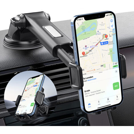 Jalleria Support Téléphone Voiture [Super Ventouse] Porte Telephone Voiture Ventouse Accessoire Voiture Rotatif à 360 degrés Accroche Telephone Voiture Pare-Brise Tableau de Bord pour iPhone Android S
