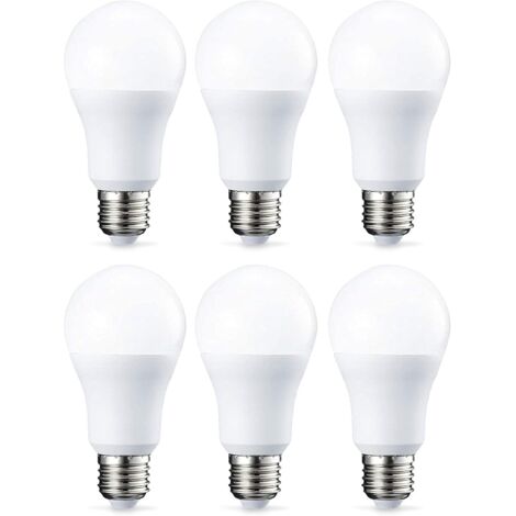Lot de 6 ampoules LED Culot à vis E27 10 W (equivalent 75 W) Blanc chaud Intensité non variable (1/5)