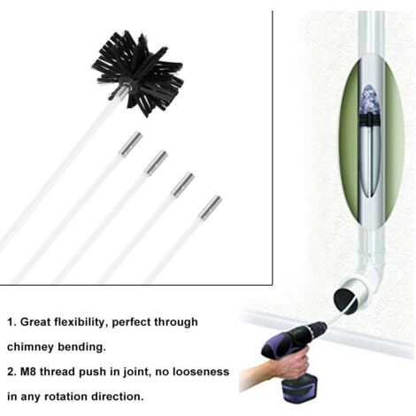 Kit Réglable Pour Ouverture De Cheminée - Tringlerie Métal Noir, Prêt à Monter