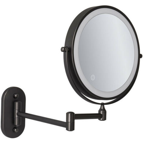 Grossissement LED pour miroir mural de 8 '', rechargeable par USB avec 1X/7X, noir (1/3)