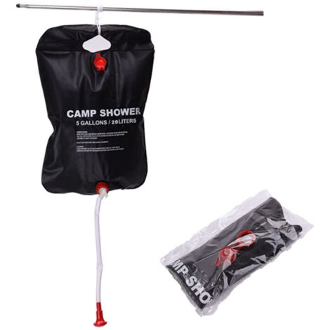 Sac de Douche Solaire, 25L Douche Camping Sac de Solaire Sac de Douche de Camping Solaire Chauffage Solaire Sac d'eau Portable avec Tuyau et Tête de Douche pour Voyage Plage Jardin (1/3)