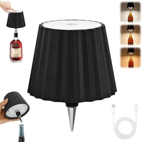 Lampe Pour Bouteille Sans Fil Rechargeable - 3 Couleurs RGB Avec Gradation - Idéale Bar Et Restaurant (Bleu)