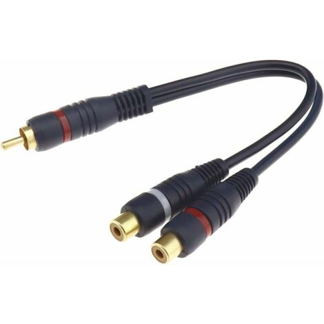 Câble Adaptateur XLR Femelle Vers 2 RCA Mâle - Splitter Y - 1 Mètre - Pour Mixeur, Micro, Audio