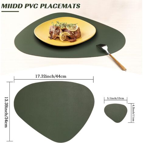 Euqvunn Set De Table Et Dessous De Verre Lot De 6,[Double Face Bicolore ] Résistant à
