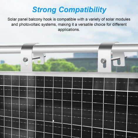 Xastro Lot De 4 Crochets Fixation Panneau Solaire Balcon - Acier Inox 304 - Support Photovoltaïque Universel 30 Kg - Sans Perçage
