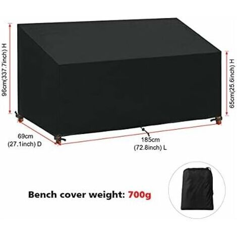 Housse De Protection Pour Banc De Jardin 2/3/4 Places - Tissu Oxford 210D Imperméable Anti-UV - Avec Cordons De Serrage