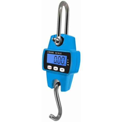 Balance Suspendue Balance de grue Mini balance de pesage suspendue électronique numérique LCD 300kg avec crochet (Bleu) (1/5)
