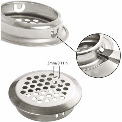 Lot De 30 Trous D'aération Ronds En Acier Inoxydable Pour Placard De Cuisine, Salle De Bain, Armoire – 53 Mm