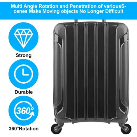 4 Roues De Remplacement Pour Valise - Roulettes Rotation - Taille Avant 13,8x7,9 Cm, Arrière 20x3 Cm - Noir