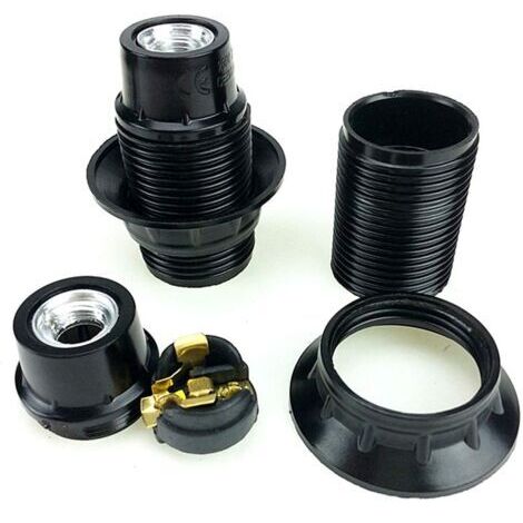 PATIKIL Lot 6 Douilles Adaptateur E14 Ampoule - Support Lampe Noir Vis Base Remplacement