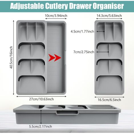 Organiseur De Tiroir Extensible Pour Couverts De Cuisine - Séparateurs