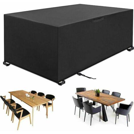 Housse Table De Jardin 240x100x100cm/LxWxH 420D Oxford Housse Salon De Jardin Exterieur Bâche Anti UV Imperméable Rectangulaire Housses Pour Mobilier De Jardin Bache De Protection