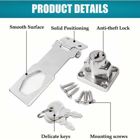 Repuhand Cadenas Fermoir Loquet Porte Acier Inoxydable Pour Meubles Armoire Placard - Vis Incluses