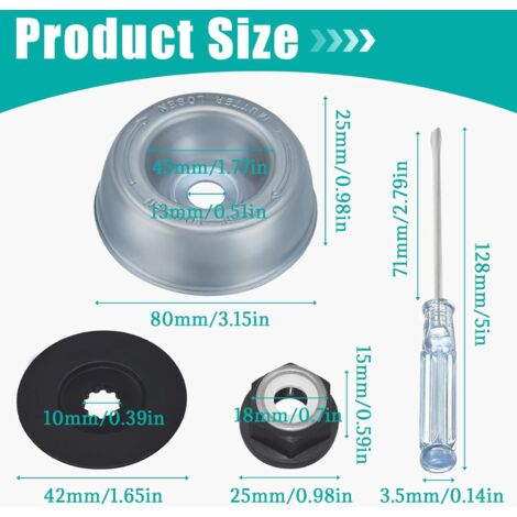 SRunDe Kit Adaptateur Lame Pour Débroussailleuse Stihl – 5 Pièces Métal – Écrou, Plaque, Disque