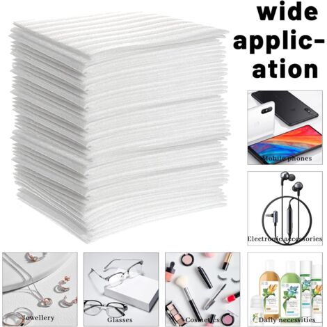100 Feuilles De Papier Bulle EPE 30x30 Cm - Nacré, Réutilisable, Pour Protéger Vaisselle Et Objets Fragiles