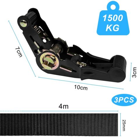 Lot De 4 Boucles De Sangle à Cliquet LC 2500daN - Capacité 2500 Décaniutons