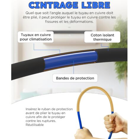 Kit Mini-conduites Climatisation Avec Connecteur Intégré – Tube Cuivre 1m (3,28 Pieds) – Pour 1 à 1.5P – Étanchéité Parfaite & Installation Rapide