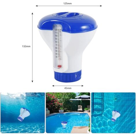 Chlorateur Solaire IP68 Snorthy Distributeur Chlore Flottant Avec 7 LED Solaires - IP68 Réglable Pour Piscine Accessoire Piscine Télécommande