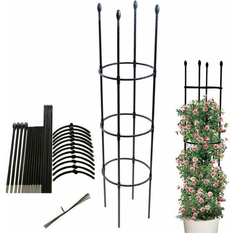 Plante Grimpante Trellis Plantes Cage, GrandeCage De Support en Métal, Plante d'escalade D'obélisque De Jardin, Colonne Rosier, Robuste Et Stable, Convient pour Jardin, Balcon Pots De Fleurs--133cm LI