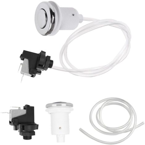 Interrupteur à Bouton D'air, 250V Bouton Poussoir a Air Interrupteur Poussoir Piscine Spa Domestique Baignoire de Massage Marche Arrêt Bouton Poussoir Acier Marche Spa pour Piscines et Spas