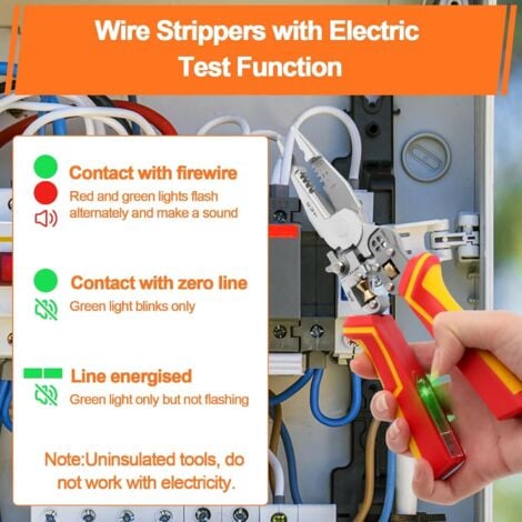 Pince Coupante Multifonction 3 En 1 Pour électricien Avec Pince à Dénuder, Coupe-boulons Pour Fils AWG 10-20, Pince à Dénuder Les Câbles En Cuivre Et En Aluminium