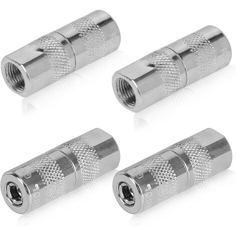 JIUNENG Coupleur De Graisse 1/8" NPT, Métal, 10 000 Psi, Double Poignée, Verrouillage Rapide, Tuyau De 30 Cm, Compatible Avec Pistolets à Graisse Standard