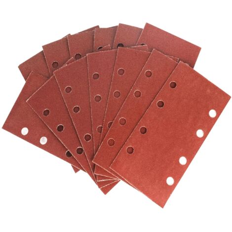 Lot De 35 Feuilles Abrasives 93x185mm 8 Trous - Grains P40 à P240 Pour Ponceuse Excentrique