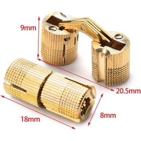 Lot De 4 Charnière Cachée En Laiton, Charnières Cylindriques Laiton
