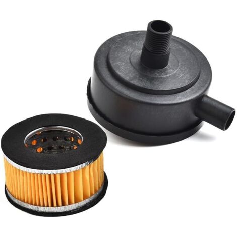 Silencieux de compresseur d'air 20 mm filetage mâle avec élément de rechange, cartouche en plastique noir et jaune, outil d'atelier