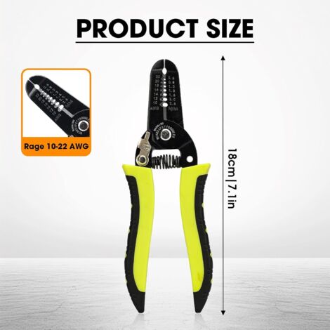 Pince à Dénuder Multifonction 2 En 1 - Auto-Réglable Pour Fils 14-24 AWG - Coupe Et Dénude - 165mm