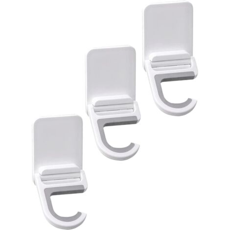 Crochet Adhésif Mural pour Balai Lot de 3 Support sans Perforation Design Pliable Blanc Fortes de Charge Accessoire Cuisine et Salle de Bain Organisation Pratique