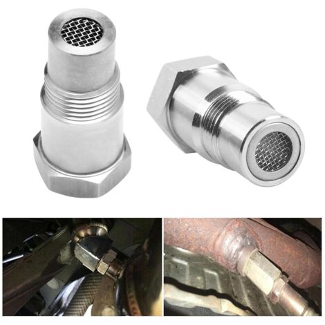 Lot 2 Rallonges Capteur Lambda M18x1.5 Avec Filtre O2 – Adaptateur Sonde à Oxygène 45 Mm, Inox, Anti-CEL P0420