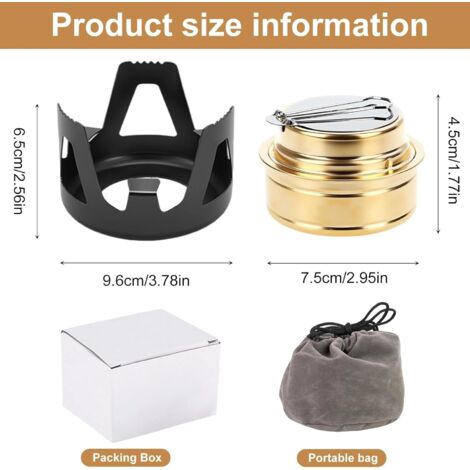 Mini Réchaud Brûleur à Alcool En Laiton - Léger Et Portable Pour Camping
