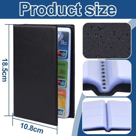 RobLuX Porte Cartes De Visite Pour 300 Cartes - Organisateur Cuir PU Avec Intérieur Transparent